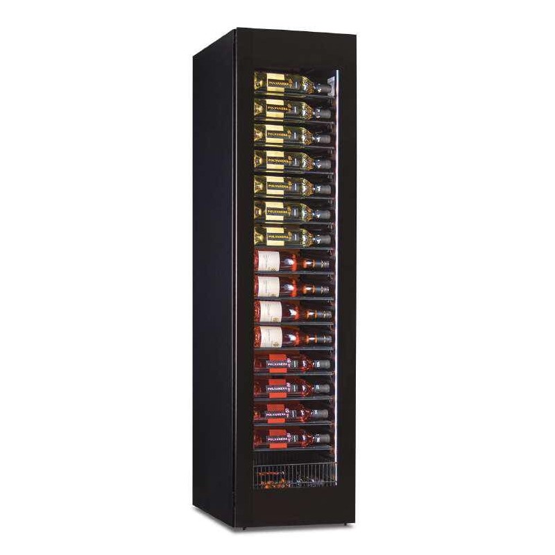 Vitrina de vino 1 temperatura con estantes de madera y puertas de cristal Horekus