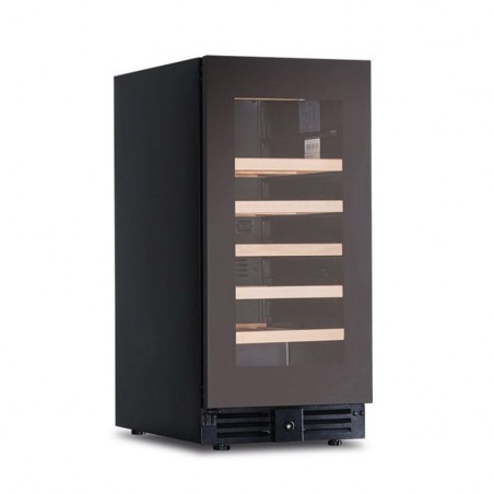 Vitrinas vino mini 1 ó 2 temperaturas con estantes de madera extraíbles y puerta de cristal KCW Horekus