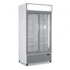 Armario expositor vertical refrigerado con puertas correderas y termostato EVCO digital Horekus