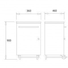 Cubo de basura industrial 110 litros en acero inoxidable con ruedas y soporte para bolsa