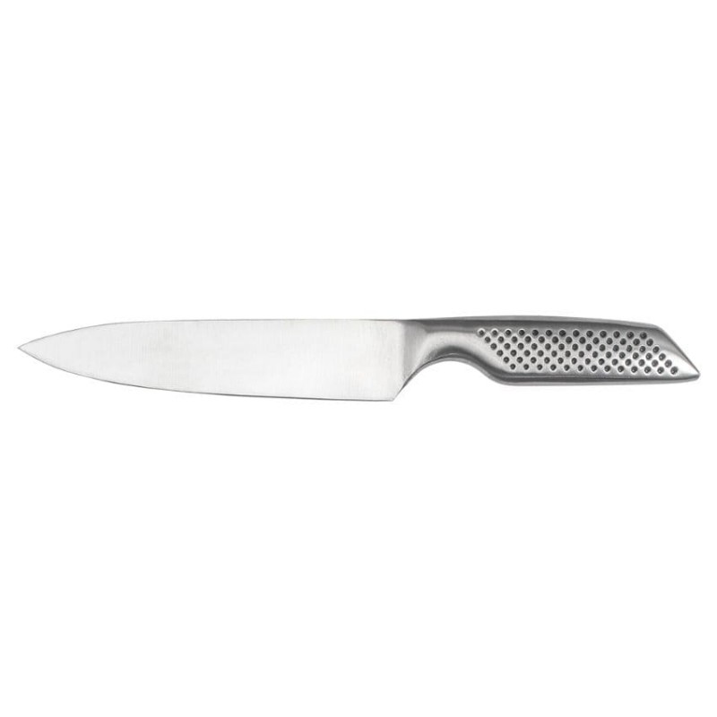 Cuchillo de cocina con mango de acero inoxidable antideslizante GripMaster Cuchillo de cocina con mango de acero inoxidable antideslizante GripMaster