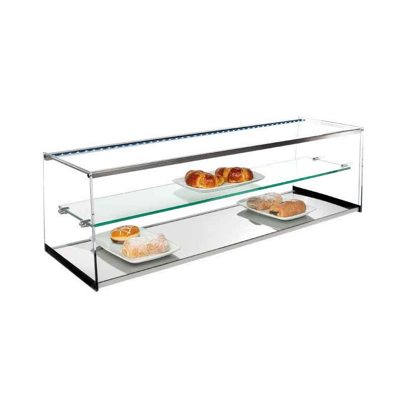 Vitrina neutra con cristal recto - Modelo INOX VRL