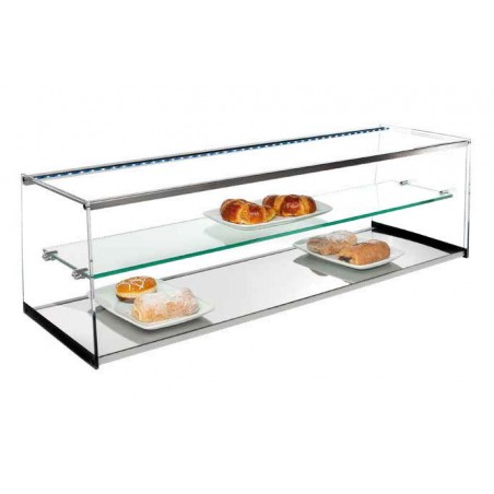 Vitrina neutra con cristal recto - Modelo INOX VRL