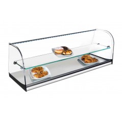 Vitrina neutra con cristal curvo - Modelo INOX VCL