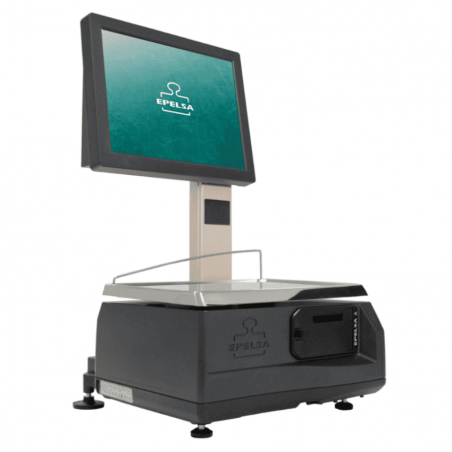Balanza Epelsa TouchScale XS e-Power 20 I sobremostrador con batería interna, cargador e impresora térmica de ticket