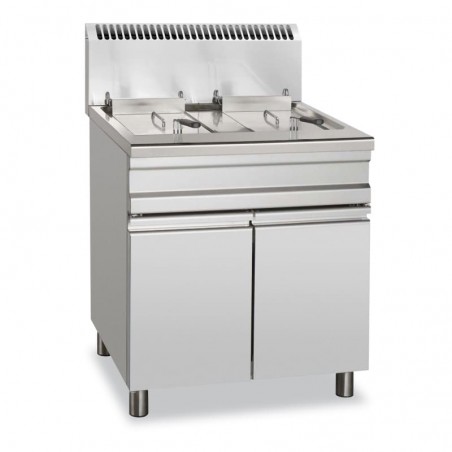 Freidora a gas 14+14L 13+13kW con muble Stand Alone