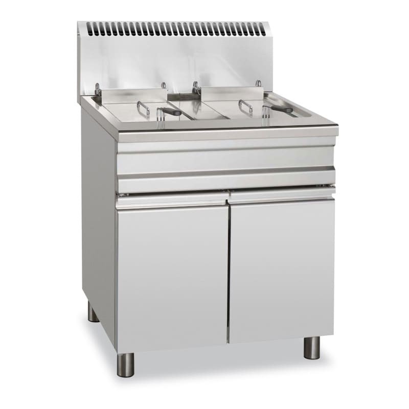 Freidora a gas 18+18L 14+14 kW con Mueble Stand Alone Freidora a gas 18+18L 14+14 kW con Mueble Stand Alone