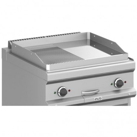 Frytop eléctrico con mueble placa lisa-ranurada cromo duro MAGISTRA PLUS fondo 700