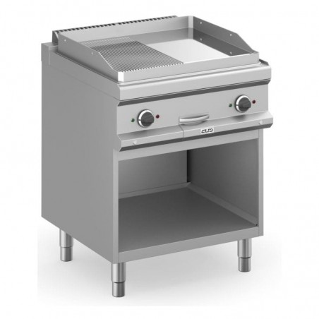 Frytop eléctrico con mueble placa lisa-ranurada cromo duro MAGISTRA PLUS fondo 700