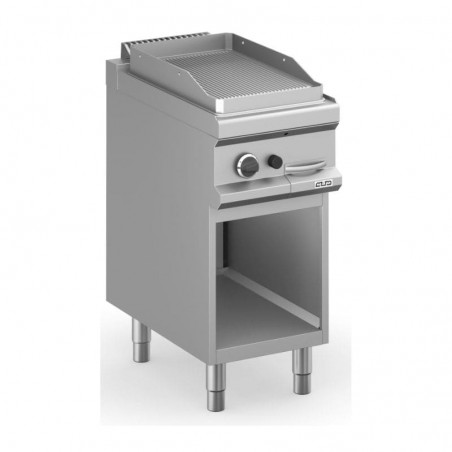 Frytop a gas con mueble placa ranurada acero rectificado MAGISTRA PLUS fondo 700