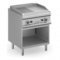 Frytop a gas con mueble placa lisa-ranurada acero rectificado MAGISTRA PLUS fondo 700