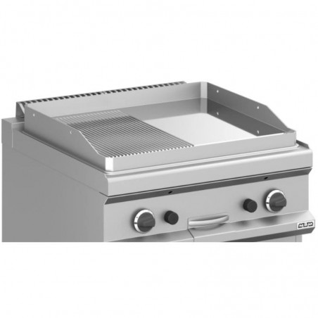 Frytop a gas con mueble placa lisa-ranurada cromo duro MAGISTRA PLUS fondo 700
