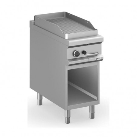 Frytop a gas con mueble placa ranurada acero rectificado MAGISTRA PLUS fondo 900