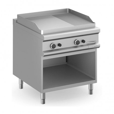 Frytop a gas con mueble placa lisa-ranurada acero rectificado MAGISTRA PLUS fondo 900