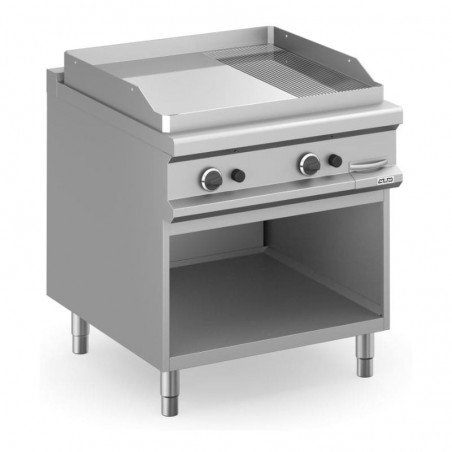 Frytop a gas con mueble placa lisa-ranurada cromo duro MAGISTRA PLUS fondo 900
