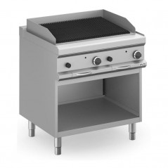 Barbacoa a gas con mueble y parrillas de piedra volcánica MAGISTRA PLUS fondo 700
