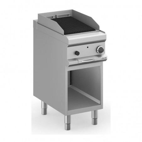 Barbacoa a gas con mueble y parrillas de piedra volcánica MAGISTRA PLUS fondo 700
