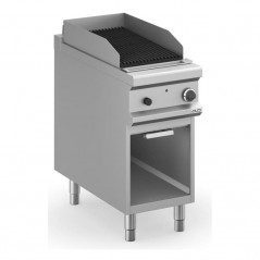 Barbacoa a gas con mueble y parrillas de piedra volcánica MAGISTRA PLUS fondo 900
