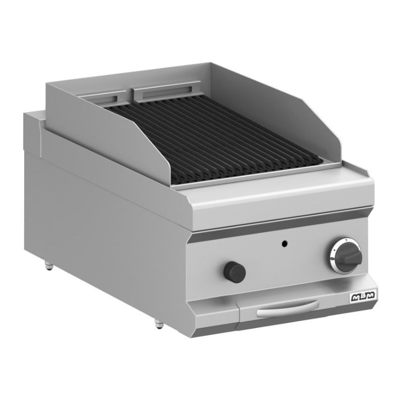 Barbacoa a gas de sobremesa con parrillas de piedra volcánica MAGISTRA PLUS fondo 700 Barbacoa a gas de sobremesa con parrillas de piedra volcánica MAGISTRA PLUS fondo 700