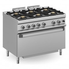 Cocina a gas con horno extragrande a gas con 6 fuegos de 7kW MAGISTRA PLUS fondo 700