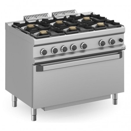 Cocina a gas con horno extragrande a gas con 6 fuegos de 7kW MAGISTRA PLUS fondo 700