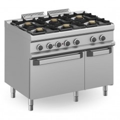 Cocina a gas con horno eléctrico estático y fuegos de 5,5kW MAGISTRA PLUS fondo 700
