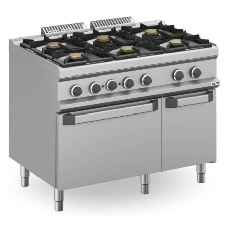 Cocina a gas con horno eléctrico estático y fuegos de 5,5kW MAGISTRA PLUS fondo 700