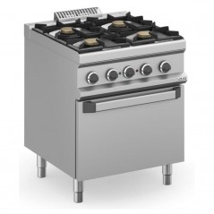 Cocina a gas con horno eléctrico ventilado 4 fuegos de 5,5kW MAGISTRA PLUS fondo 700