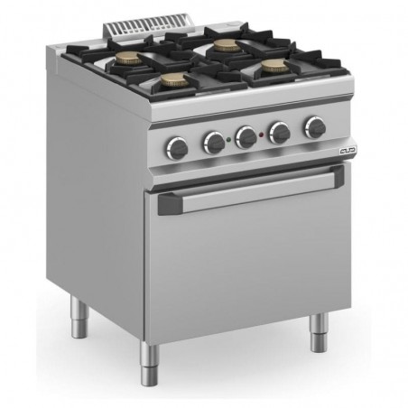 Cocina a gas con horno eléctrico ventilado 4 fuegos de 5,5kW MAGISTRA PLUS fondo 700