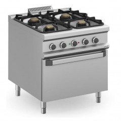 Cocina a gas con horno eléctrico y fuegos de 5,5kW MAGISTRA PLUS fondo 900