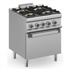 Cocina a gas con horno eléctrico ventilado y 4 fuegos de 7kW MAGISTRA PLUS fondo 700