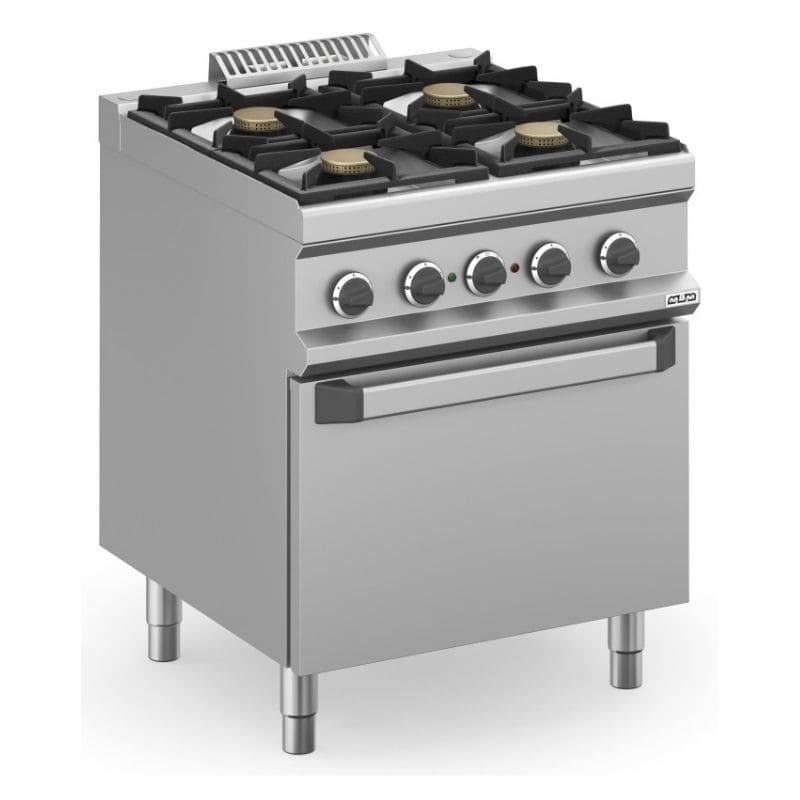 Cocina a gas con horno eléctrico ventilado y 4 fuegos de 7kW MAGISTRA PLUS fondo 700 Cocina a gas con horno eléctrico ventilado y 4 fuegos de 7kW MAGISTRA PLUS fondo 700