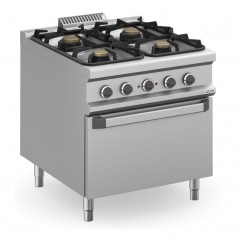 Cocina a gas con horno eléctrico y fuegos de 7 y 11kW MAGISTRA PLUS fondo 900