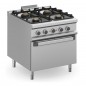 Cocina a gas con horno eléctrico y fuegos de 7 y 11kW MAGISTRA PLUS fondo 900