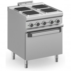 Cocina eléctrica con horno eléctrico estático y placas cuadradas MAGISTRA PLUS fondo 700