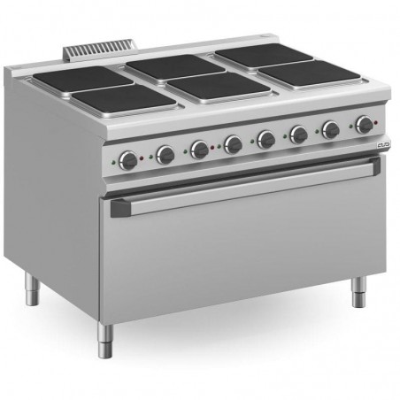 Cocina eléctrica con horno eléctrico extragrande y 6 placas cuadradas MAGISTRA PLUS fondo 900