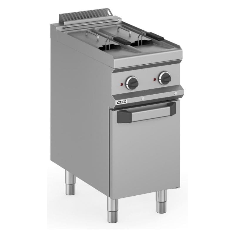 Freidora eléctrica con mueble y 2 cubas de 7+7 litros 10,5 kW MAGISTRA PLUS fondo 700 Freidora eléctrica con mueble y 2 cubas de 7+7 litros 10,5 kW MAGISTRA PLUS fondo 700