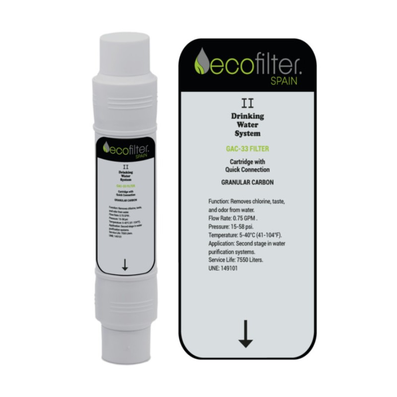 Filtro carbón granulado II-ECOFILTER GRANULADO GAC-33 para fuentes Ecooler