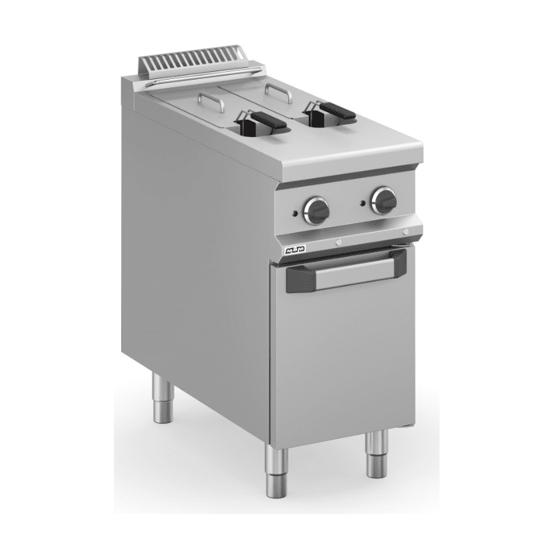 Freidora eléctrica con mueble y 2 cubas de 8 + 8 litros MAGISTRA PLUS fondo 900 Freidora eléctrica con mueble y 2 cubas de 8 + 8 litros MAGISTRA PLUS fondo 900