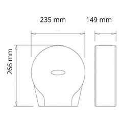 Dispensador de papel higiénico con extracción central negro mate Serie Black