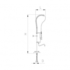 Grifo ducha con caño dos aguas Serie LV. Modelo 463048