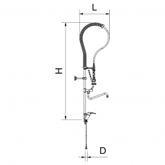 Grifo ducha con caño dos aguas Serie MNE. Modelo 463088