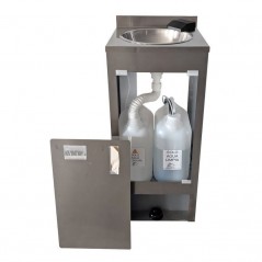 Lavamanos autónomo inoxidable con bomba eléctrica y grifo en cascada Higienex Plus