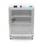 Congelador 200 litros con puertas de cristal, dos estantes y ruedas traseras Maxima Congelador 200 litros con puertas de cristal, dos estantes y ruedas traseras Maxima