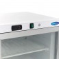 Congelador 200 litros con puertas de cristal, dos estantes y ruedas traseras Maxima Congelador 200 litros con puertas de cristal, dos estantes y ruedas traseras Maxima