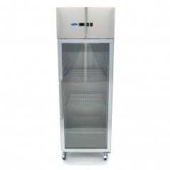 Congelador 600 litros GN 2/1 inox con puerta cristal y ruedas Maxima