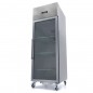 Congelador 700 litros en acero inoxidable con puerta de cristal, 3 estantes 2/1GN ajustables y ruedas Maxima Congelador 700 litros en acero inoxidable con puerta de cristal, 3 estantes 2/1GN ajustables y ruedas Maxima