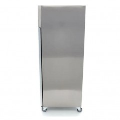 Congelador 700 litros en acero inoxidable con puerta de cristal, 3 estantes 2/1GN ajustables y ruedas Maxima