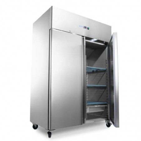 Congelador 800 litros con doble puerta, 6 estantes ajustables y ruedas Maxima