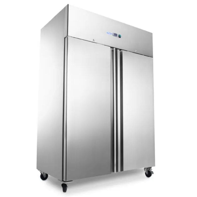 Congelador 1200 litros con doble puerta, 6 estantes ajustables 2/1GN y ruedas Maxima Congelador 1200 litros con doble puerta, 6 estantes ajustables 2/1GN y ruedas Maxima
